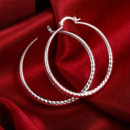 Diamond-Cut Hoop Earrings for Women