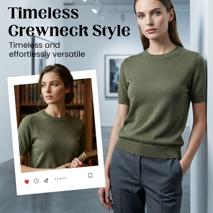 📢 📢New arrival 50% OFF！💥Women's Crew Neck Short Sleeve Knit Top