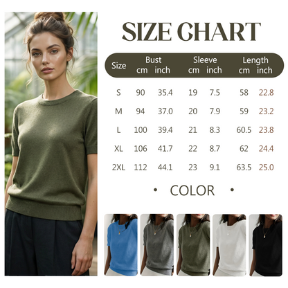 📢 📢New arrival 50% OFF！💥Women's Crew Neck Short Sleeve Knit Top