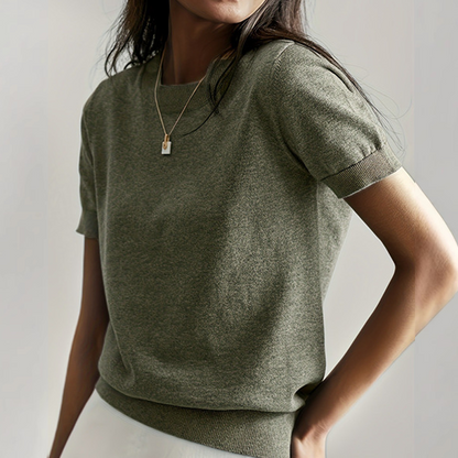 📢 📢New arrival 50% OFF！💥Women's Crew Neck Short Sleeve Knit Top
