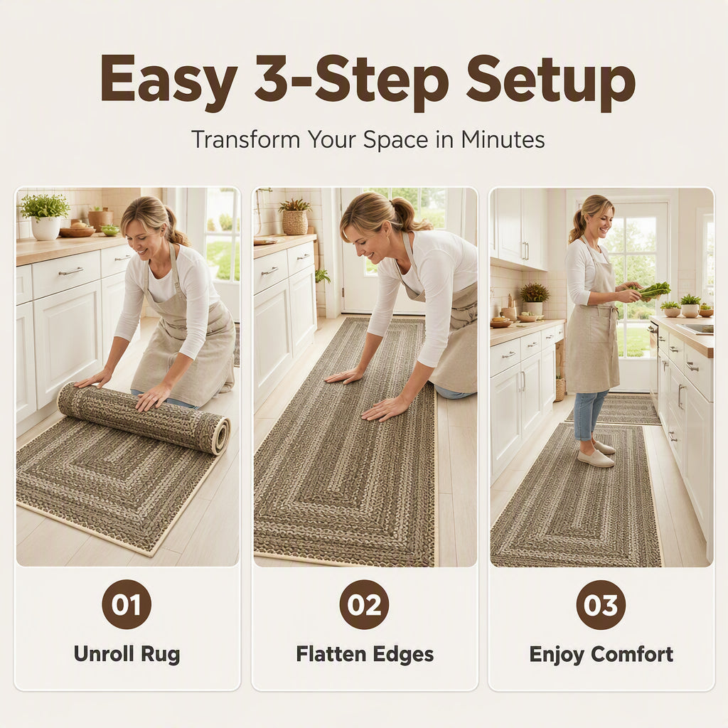 Elegant Non-Slip Kitchen Runner Rug