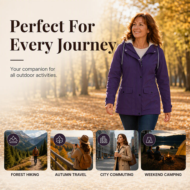 Women's Windproof Hooded Jacket | Lightweight Outdoor Casual Coat