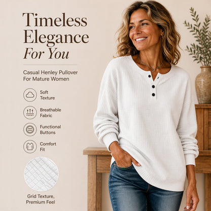 Women's Casual Waffle Knit Sweatshirt | Cozy Everyday Pullover