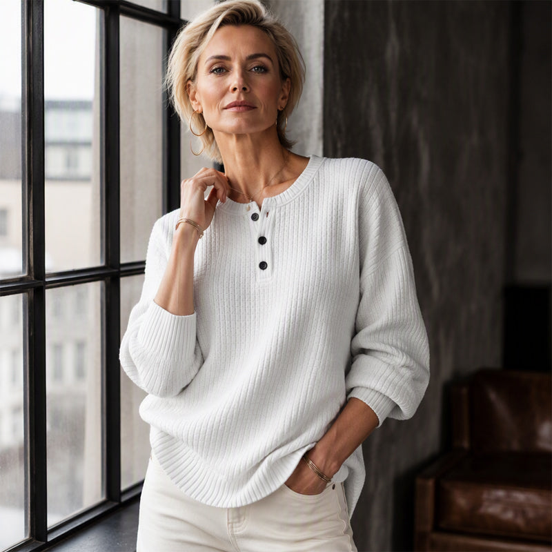 Women's Casual Waffle Knit Sweatshirt | Cozy Everyday Pullover