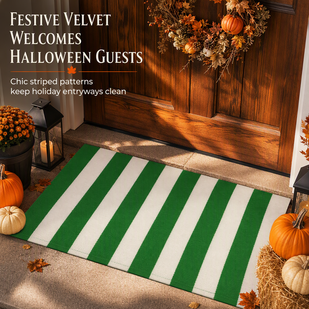 Striped Non-Slip Door Mat | Soft & Durable Entryway Rug