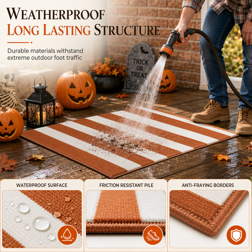 Striped Non-Slip Door Mat | Soft & Durable Entryway Rug