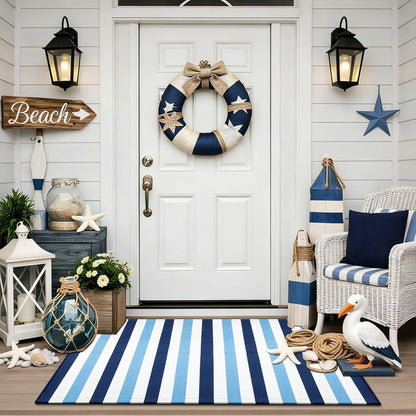 Striped Non-Slip Door Mat | Soft & Durable Entryway Rug