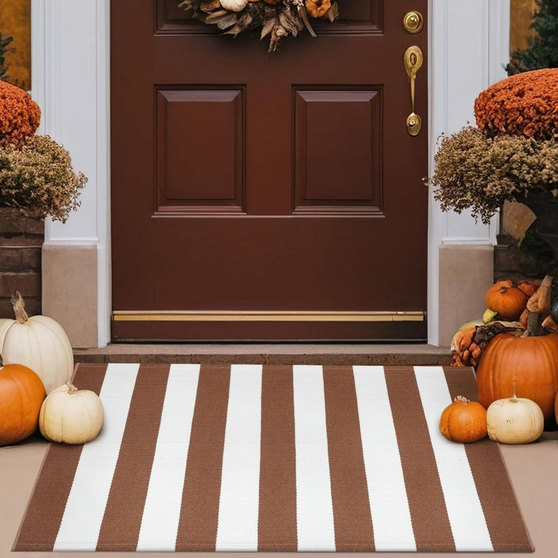 Striped Non-Slip Door Mat | Soft & Durable Entryway Rug