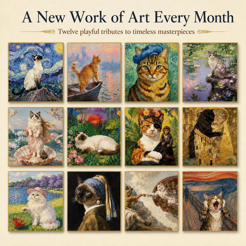 2027 Funny Cat Wall Calendar | Cute Cat Meme Calendar & Home Decor