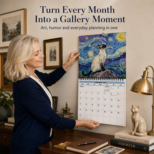 2027 Funny Cat Wall Calendar | Cute Cat Meme Calendar & Home Decor