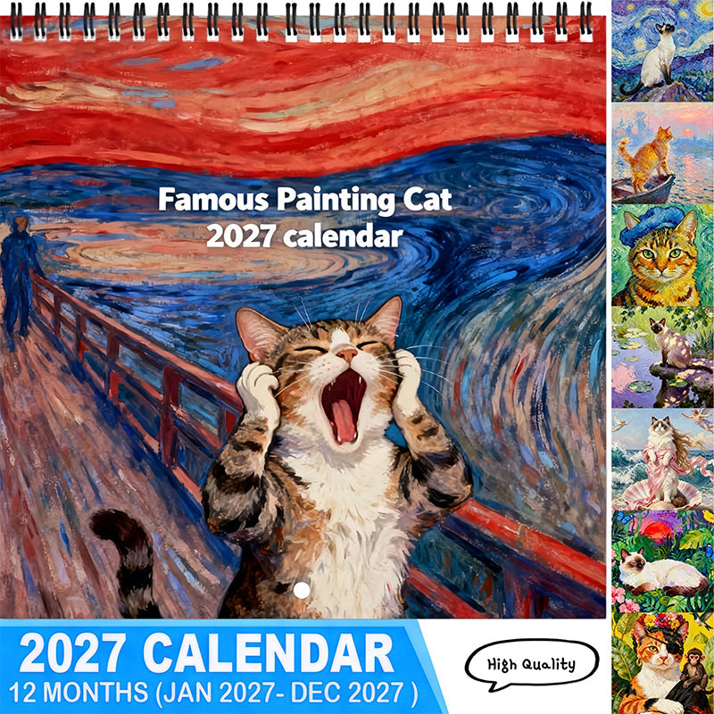 2027 Funny Cat Wall Calendar | Cute Cat Meme Calendar & Home Decor