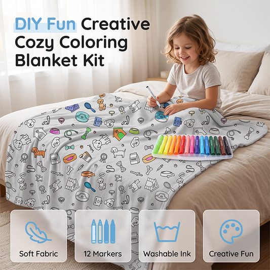 DIY Coloring Blanket Kit | Creative Color-Your-Own Cozy Throw