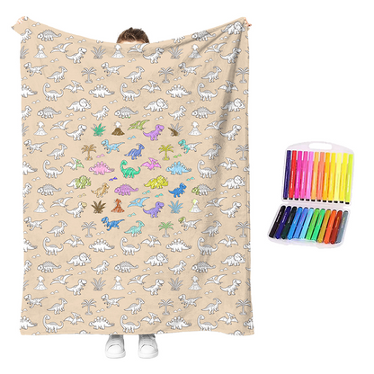 DIY Coloring Blanket Kit | Creative Color-Your-Own Cozy Throw