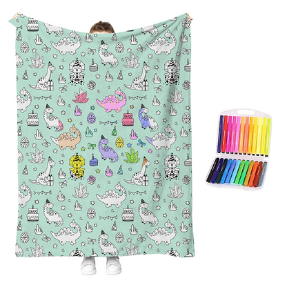 DIY Coloring Blanket Kit | Creative Color-Your-Own Cozy Throw