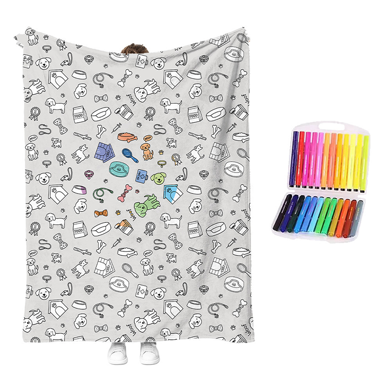 DIY Coloring Blanket Kit | Creative Color-Your-Own Cozy Throw