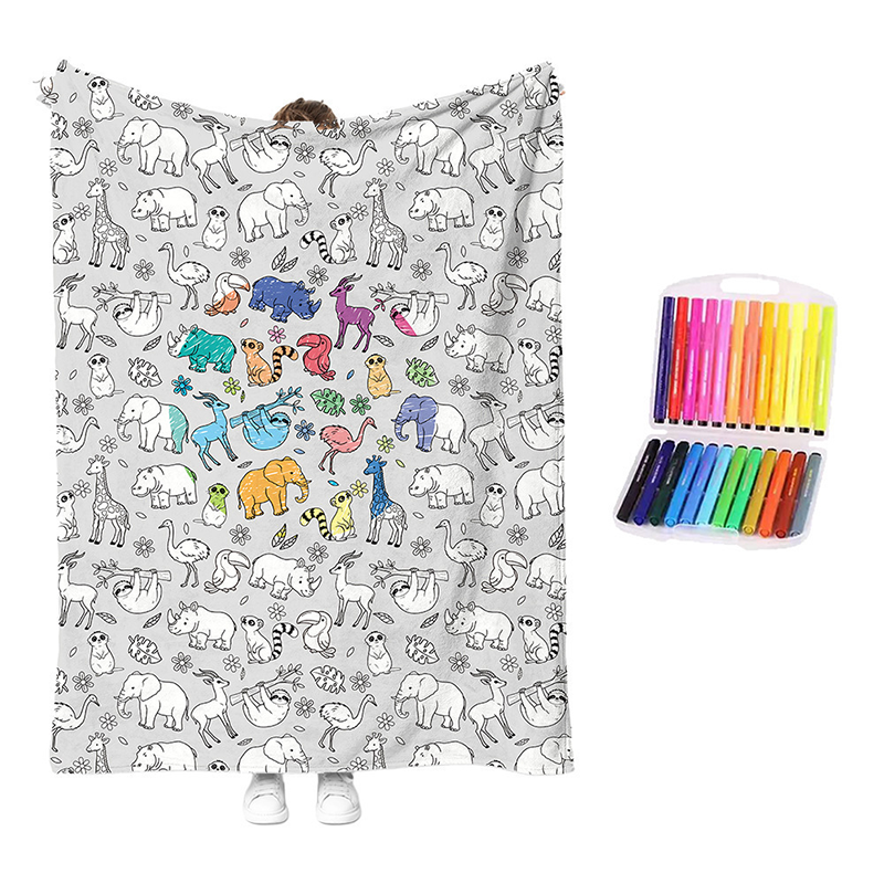 DIY Coloring Blanket Kit | Creative Color-Your-Own Cozy Throw