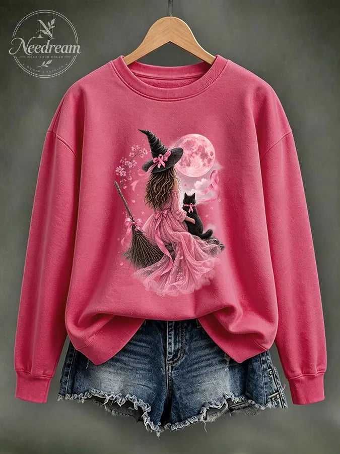 Women'S Breast Cancer Awareness Printed Round Neck Sports Shirt