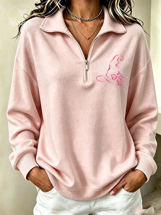 Women's Breast cancer awareness Zip-Up Sweatshirt