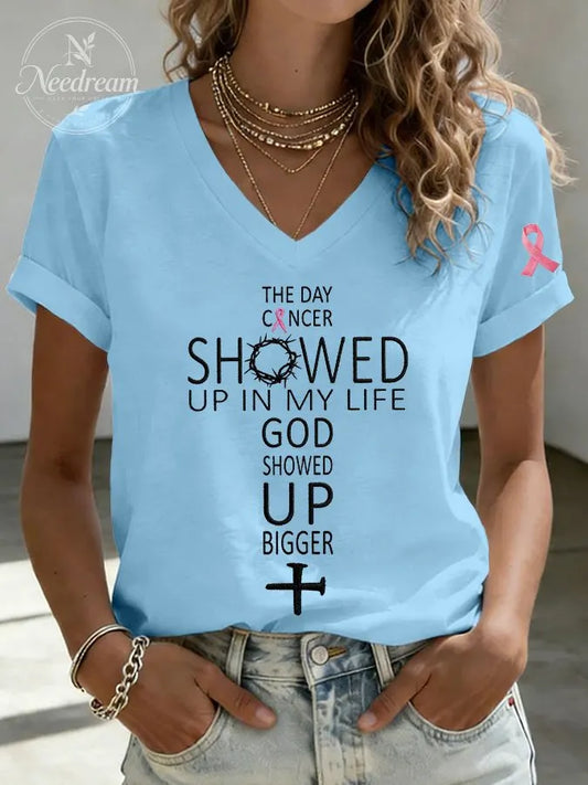 Women'S Breast Cancer Awareness Printed Casual T-Shirt