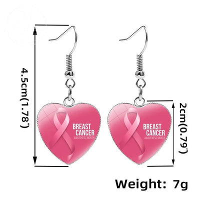 AIDS Breast Prevention Badge Earrings