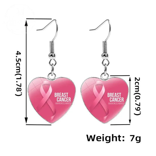 AIDS Breast Prevention Badge Earrings