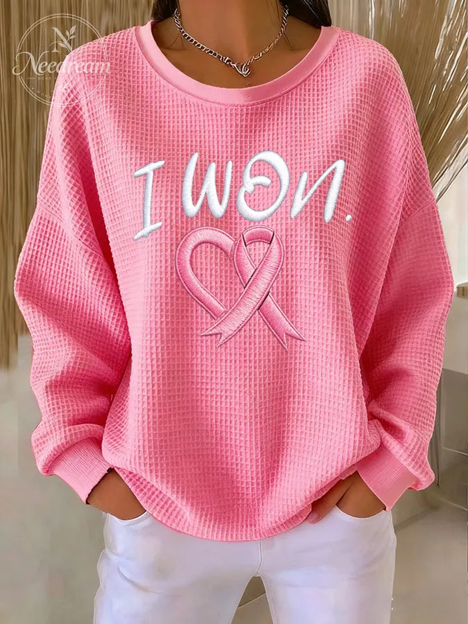 Women'S I WON Waffle Sweatshirt