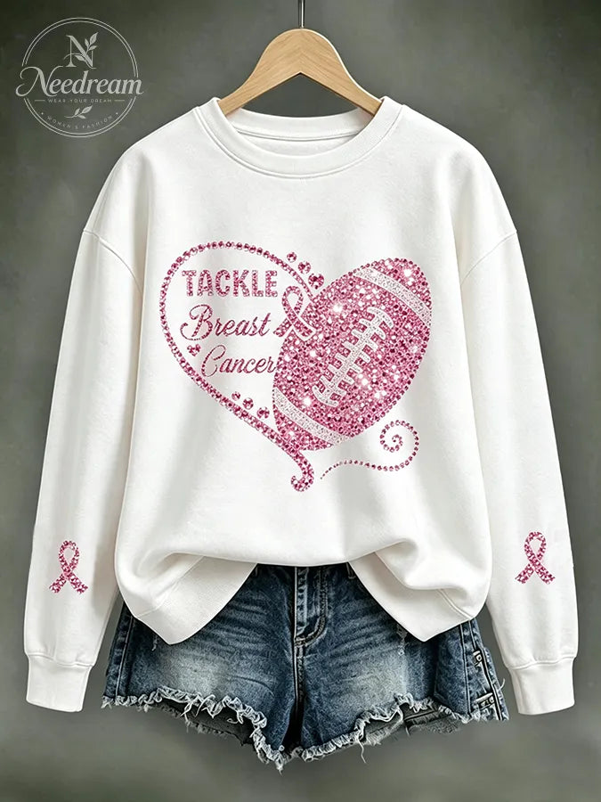Women'S Breast Cancer Awareness Printed Sweatshirt