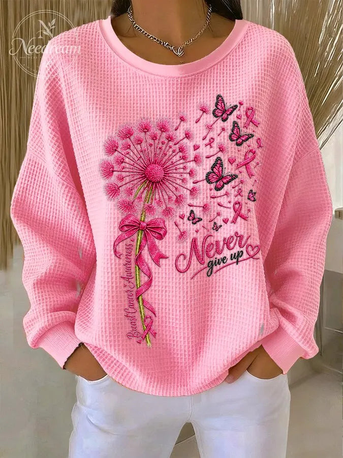 Women'S Dandelion Printed Waffle Sweatshirt