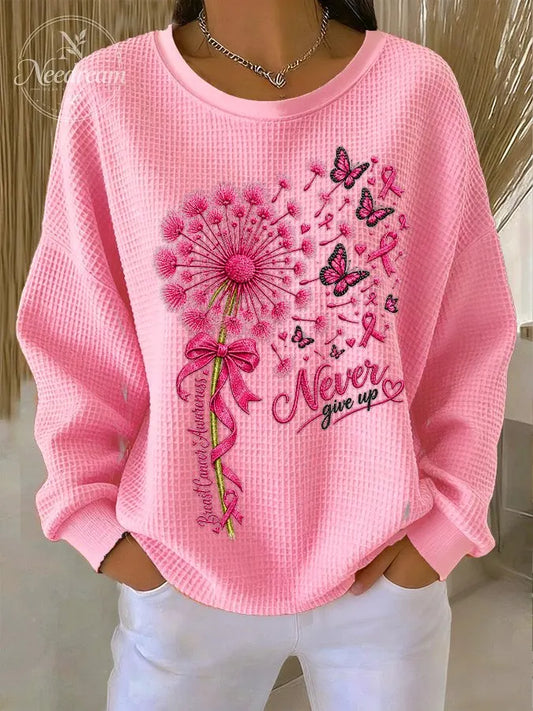 Women'S Dandelion Printed Waffle Sweatshirt