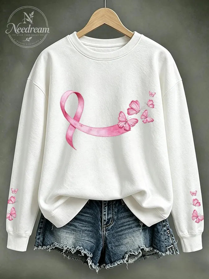 Women'S Breast Cancer Awareness Month Print Sweatshirt