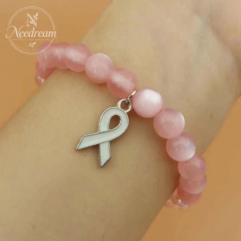 Faith, Hope, Care For Women'S Health, Pink Ribbon Bracelet