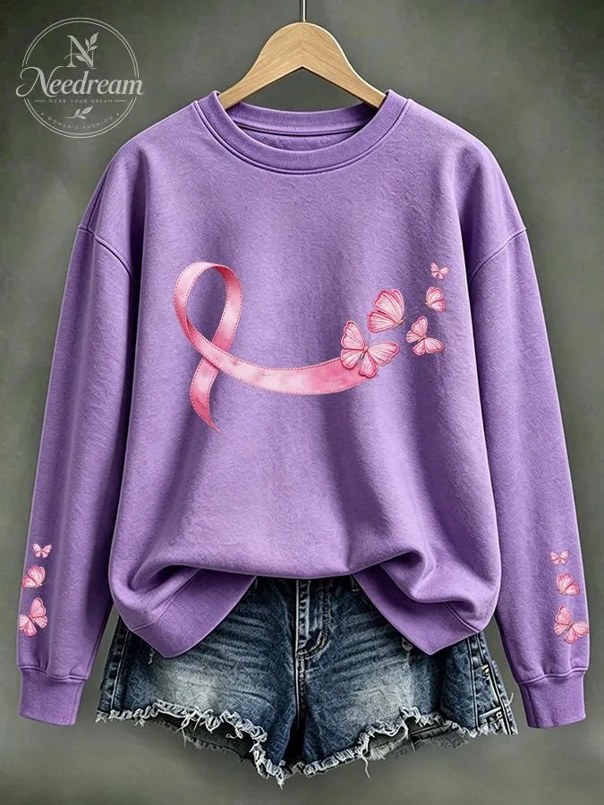 Women'S Breast Cancer Awareness Month Print Sweatshirt