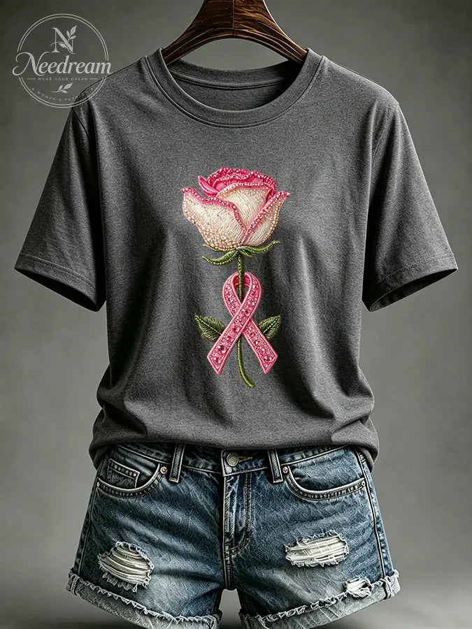 Women's Breast cancer awareness Printed Casual T-Shirt