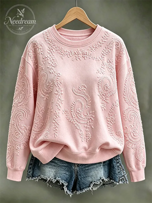 Women's Flower Printed Round Neck Sports Shirt