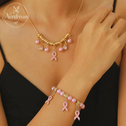 Red Ribbon Love Milk Day Festival Beaded Bracelet