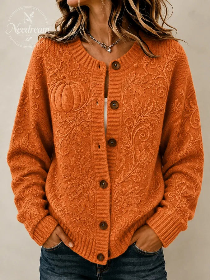 Women'S Casual Printed Knitted Cardigan