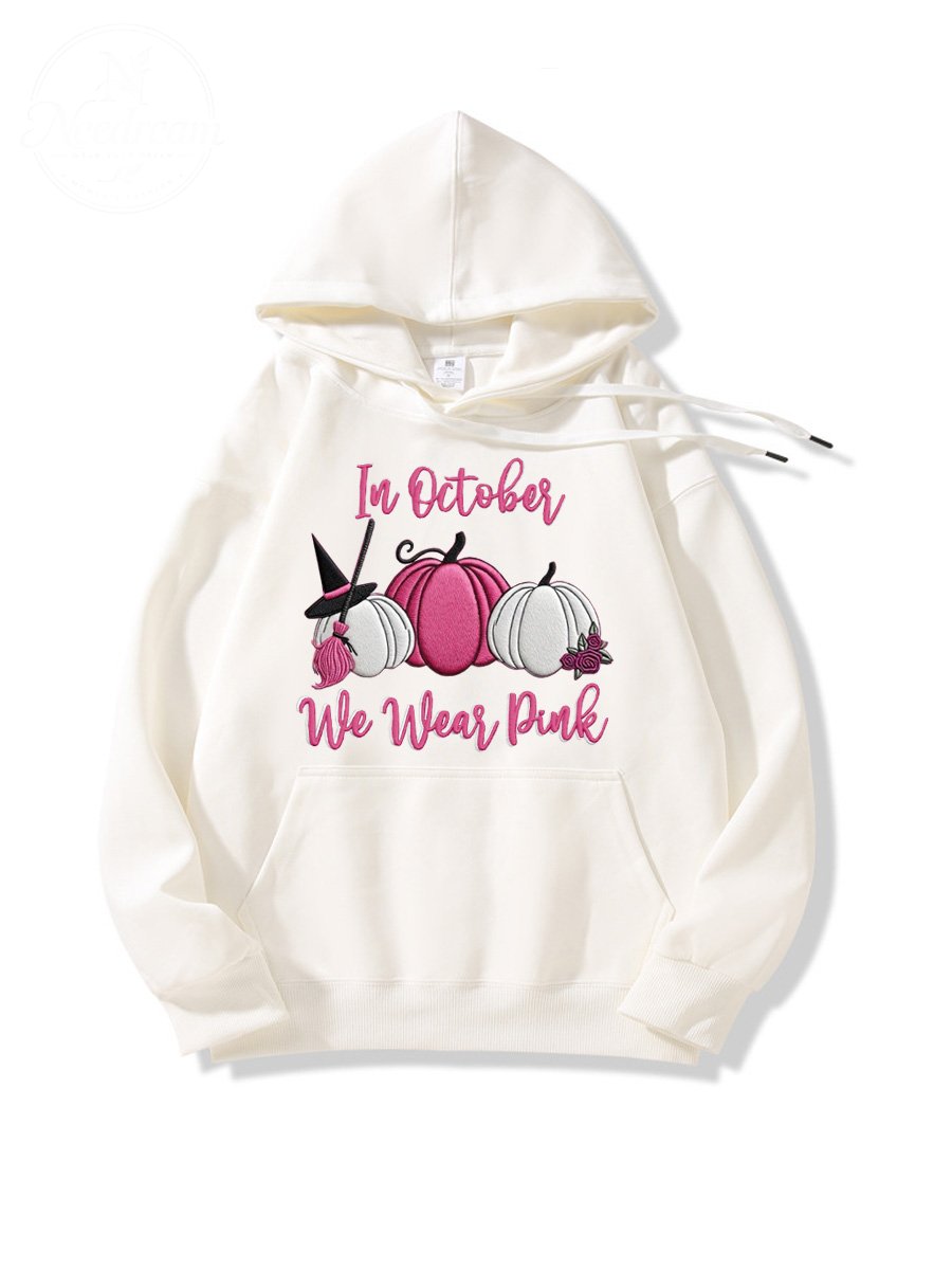 In October We Wear Pink  Pattern 100% 300g Cotton Classic Hoodie
