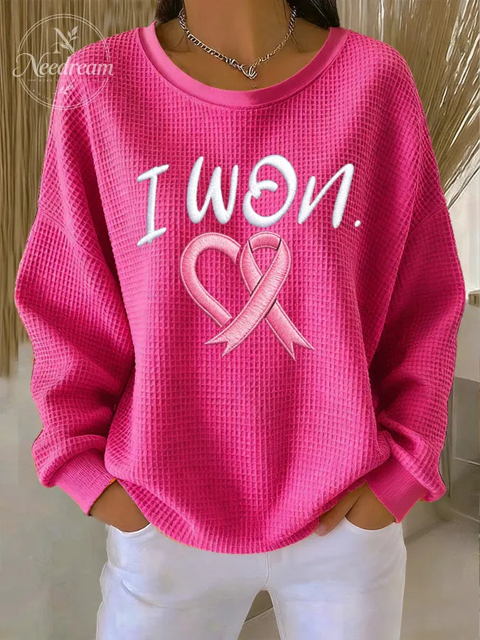 Women'S I WON Waffle Sweatshirt
