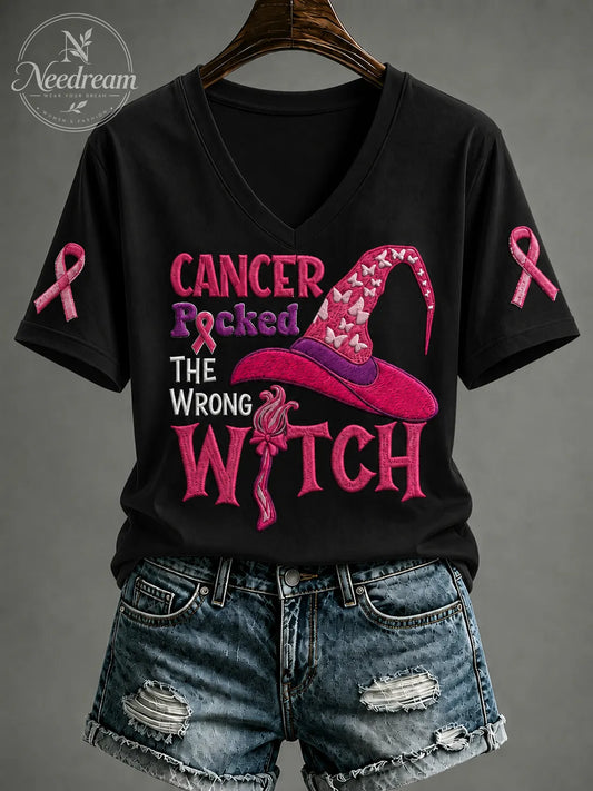 Women'S Pink Breast Cancer Awareness Print T-Shirt