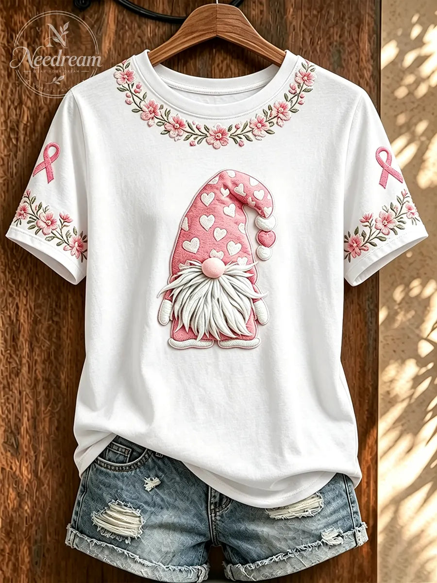 Women's Casual Breast Cancer Art T-Shirt