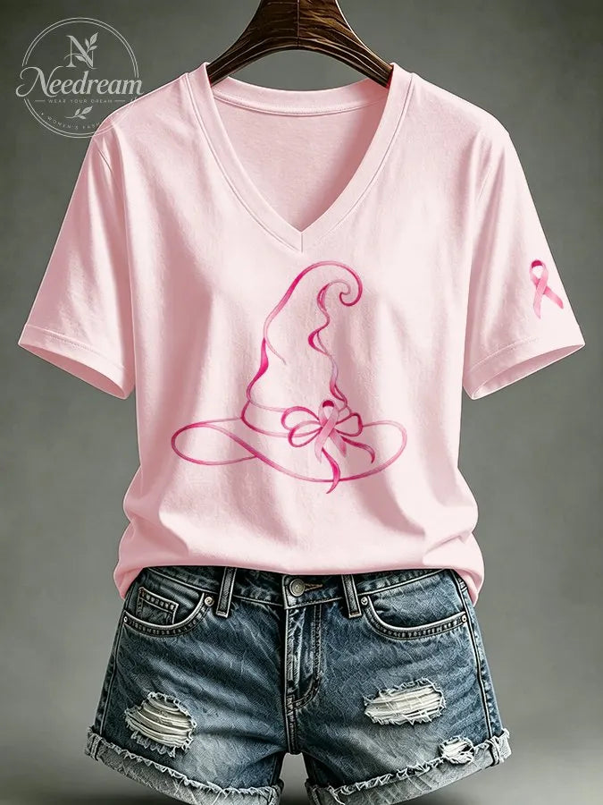 Women's Breast cancer awareness Print T-shirt