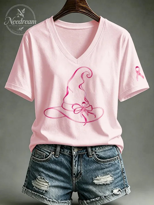 Women's Breast cancer awareness Print T-shirt
