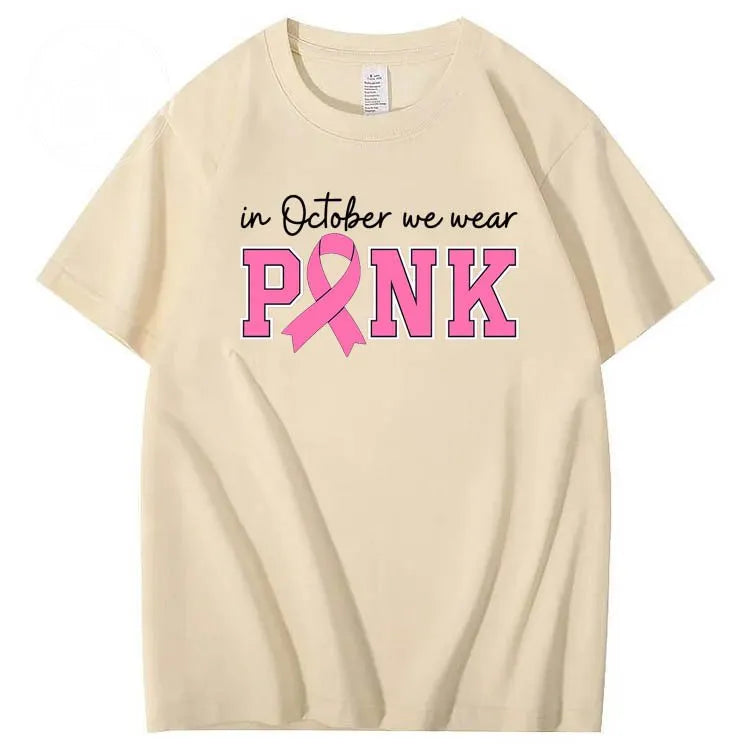 In October We Wear Pink Pattern100% Cotton T-Shirt