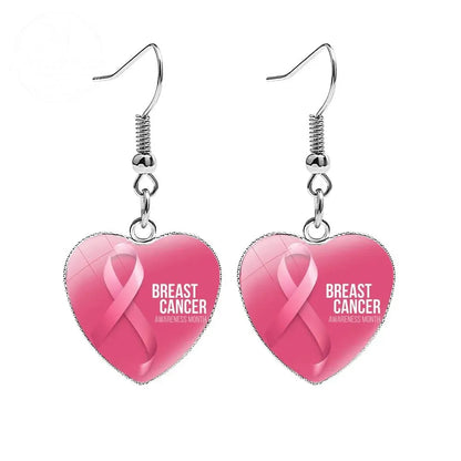 AIDS Breast Prevention Badge Earrings