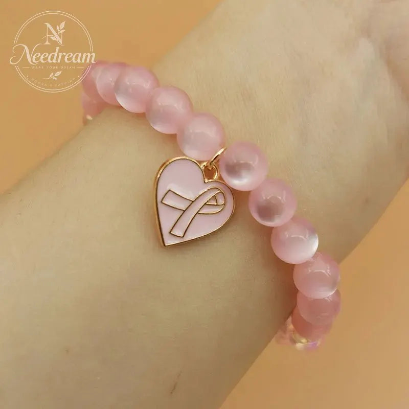 Faith, Hope, Care For Women'S Health, Pink Ribbon Bracelet