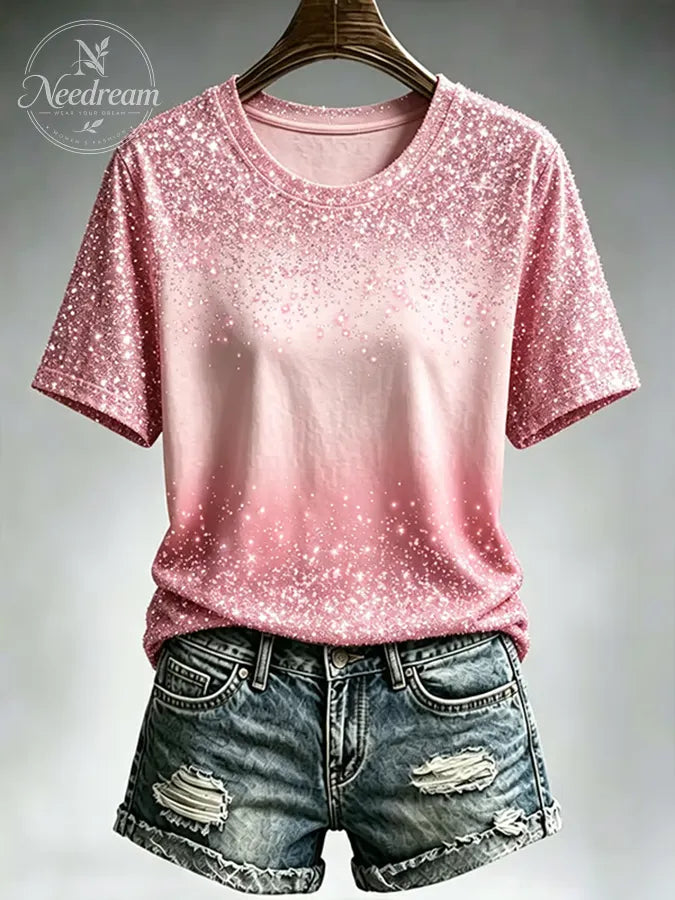 Women'S Gradient Print Casual T-Shirt