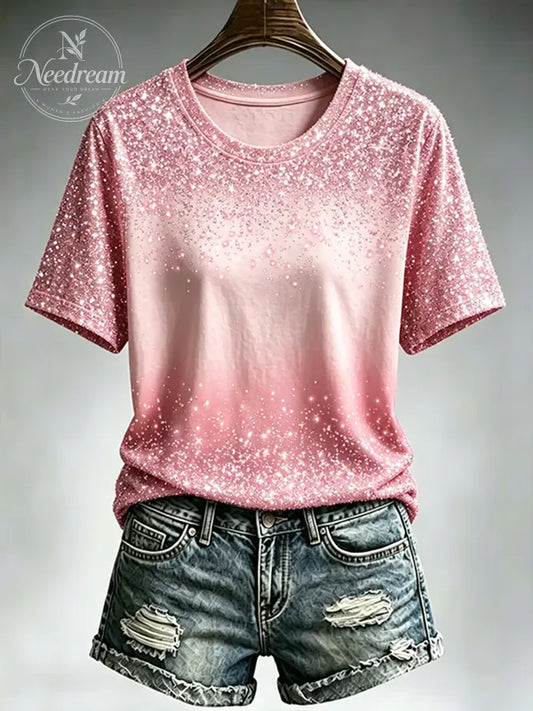 Women'S Gradient Print Casual T-Shirt