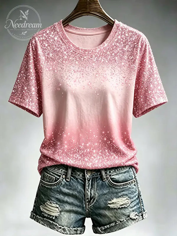 Women'S Gradient Print Casual T-Shirt