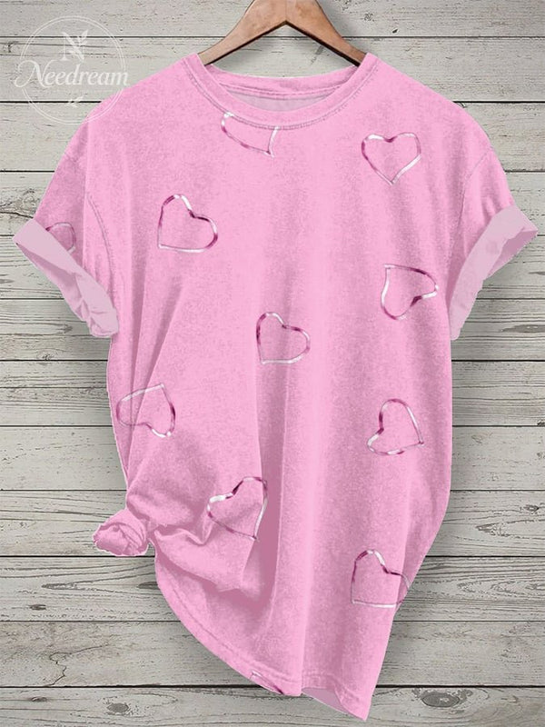 Women's Breast Cancer Awareness Print Casual T-Shirt