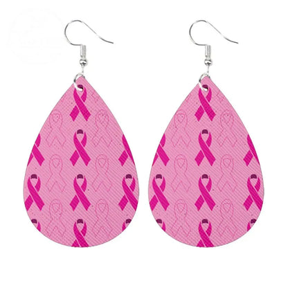 Caring For AIDS Pink Water Drop Earrings